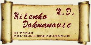 Milenko Dokmanović vizit kartica